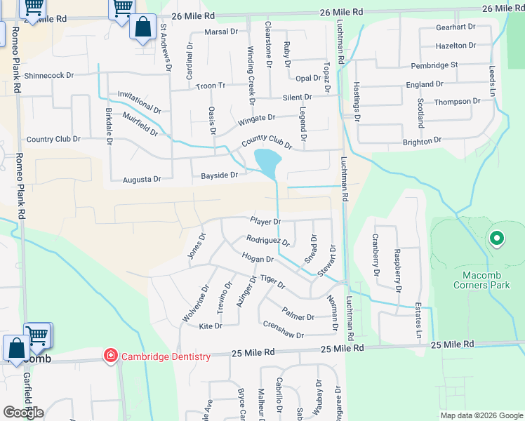 map of restaurants, bars, coffee shops, grocery stores, and more near 56009 Image Drive in Macomb