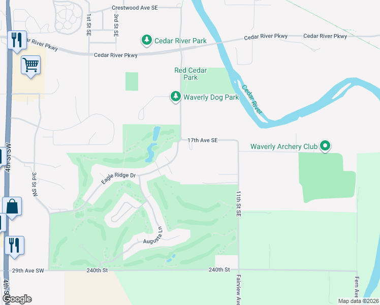 map of restaurants, bars, coffee shops, grocery stores, and more near 810 17th Avenue Southeast in Waverly