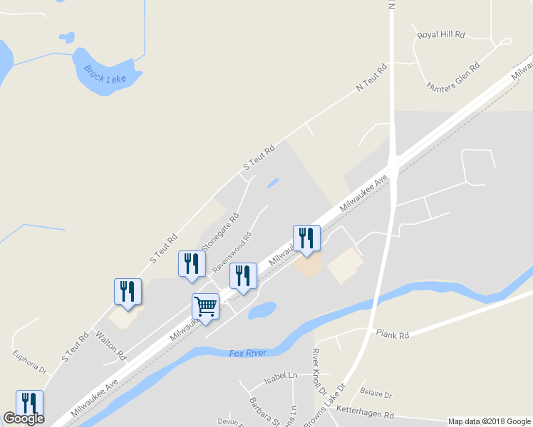 map of restaurants, bars, coffee shops, grocery stores, and more near 2240 Ravenswood Road in Burlington