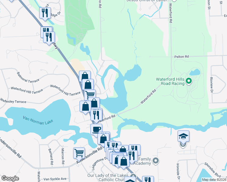 map of restaurants, bars, coffee shops, grocery stores, and more near 4782 Harding Avenue in Clarkston