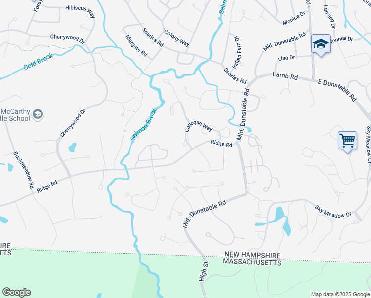 map of restaurants, bars, coffee shops, grocery stores, and more near 119 Cadogan Way in Nashua