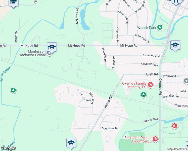 map of restaurants, bars, coffee shops, grocery stores, and more near 2529 Dustin Road in Meridian charter Township
