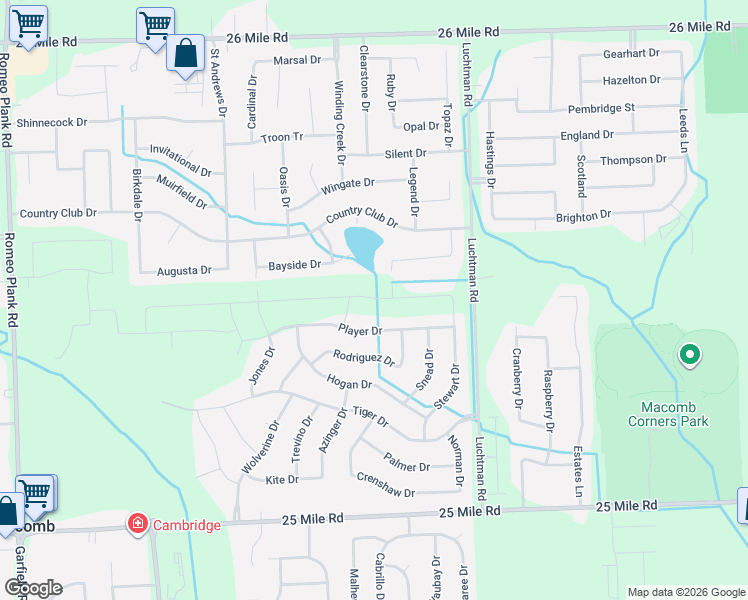 map of restaurants, bars, coffee shops, grocery stores, and more near 56009 Image Drive in Macomb