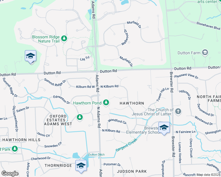 map of restaurants, bars, coffee shops, grocery stores, and more near 1949 North Kilburn Road in Rochester Hills
