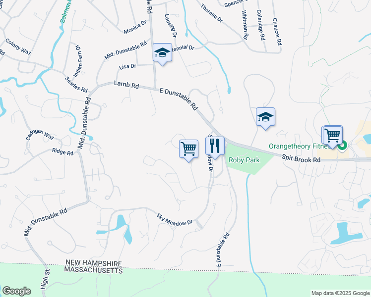 map of restaurants, bars, coffee shops, grocery stores, and more near 129 Hawthorne Village Road in Nashua