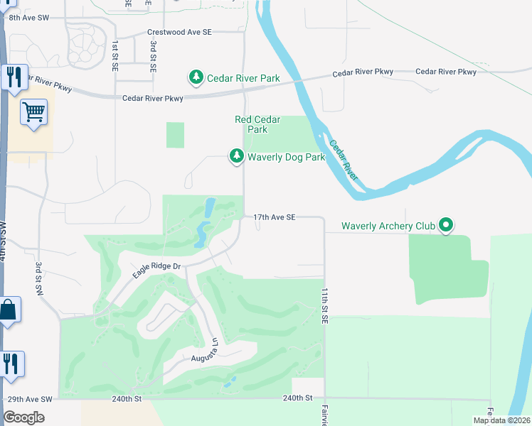 map of restaurants, bars, coffee shops, grocery stores, and more near 810 17th Avenue Southeast in Waverly