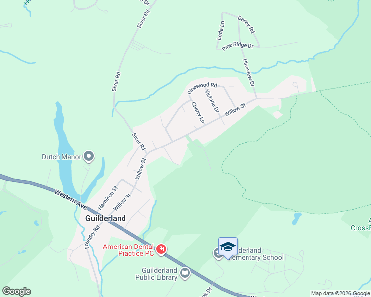 map of restaurants, bars, coffee shops, grocery stores, and more near 87 Willow Street in Guilderland