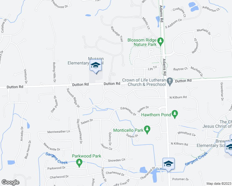 map of restaurants, bars, coffee shops, grocery stores, and more near 3424 Summit Ridge Drive in Rochester Hills
