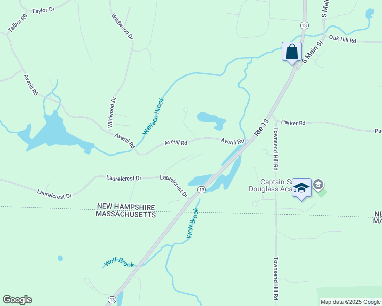 map of restaurants, bars, coffee shops, grocery stores, and more near 9 Baldwin Drive in Brookline