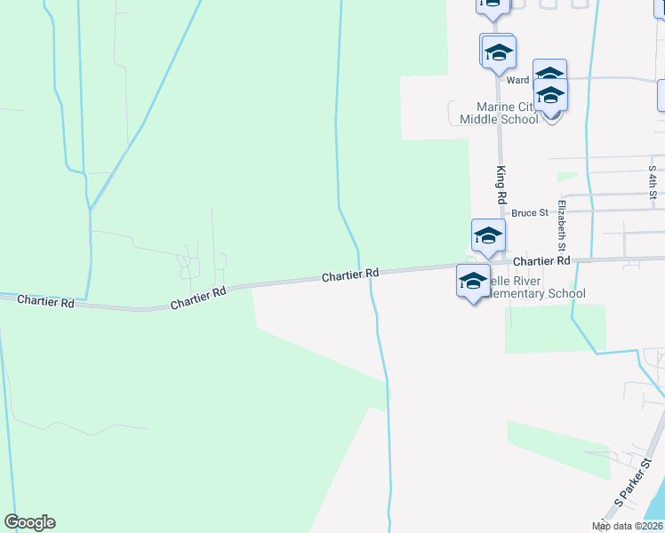 map of restaurants, bars, coffee shops, grocery stores, and more near 3728 Chartier Road in Township of Cottrellville