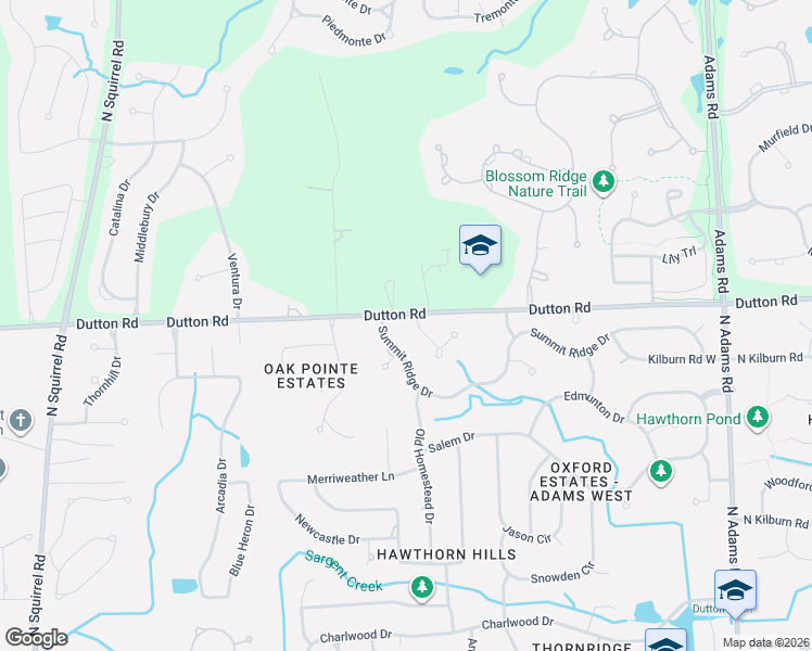 map of restaurants, bars, coffee shops, grocery stores, and more near 1995 Independence Drive in Rochester Hills