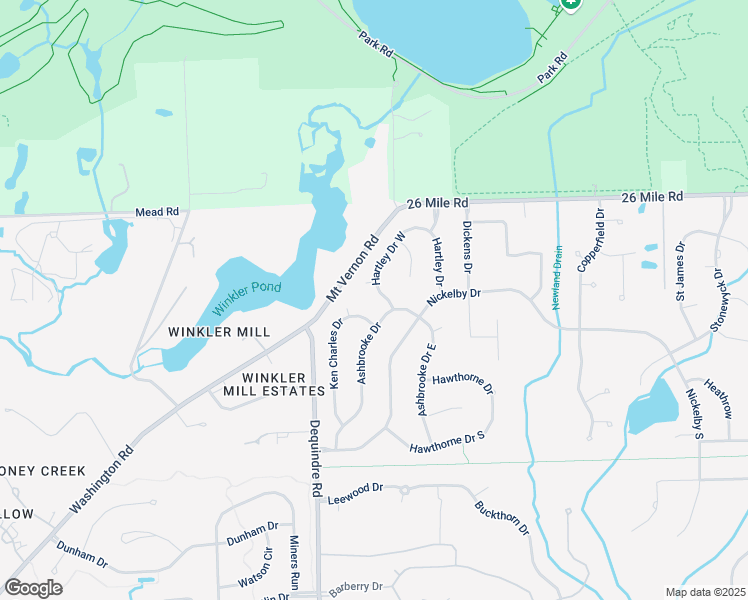 map of restaurants, bars, coffee shops, grocery stores, and more near 56593 Hartley Drive in Shelby Township