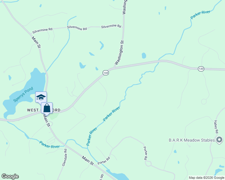 map of restaurants, bars, coffee shops, grocery stores, and more near 12 West Parish Road in Boxford