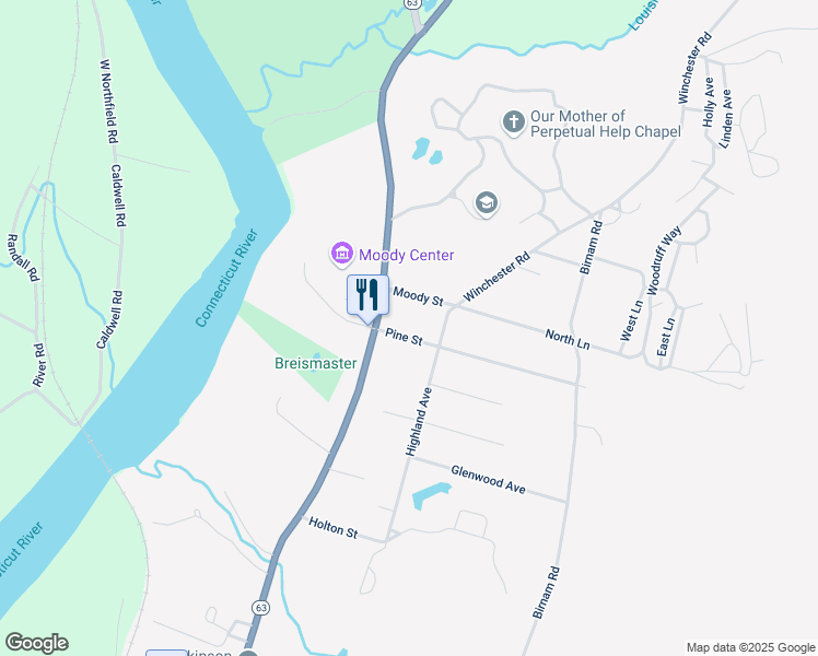map of restaurants, bars, coffee shops, grocery stores, and more near 10 Pine Street in Northfield