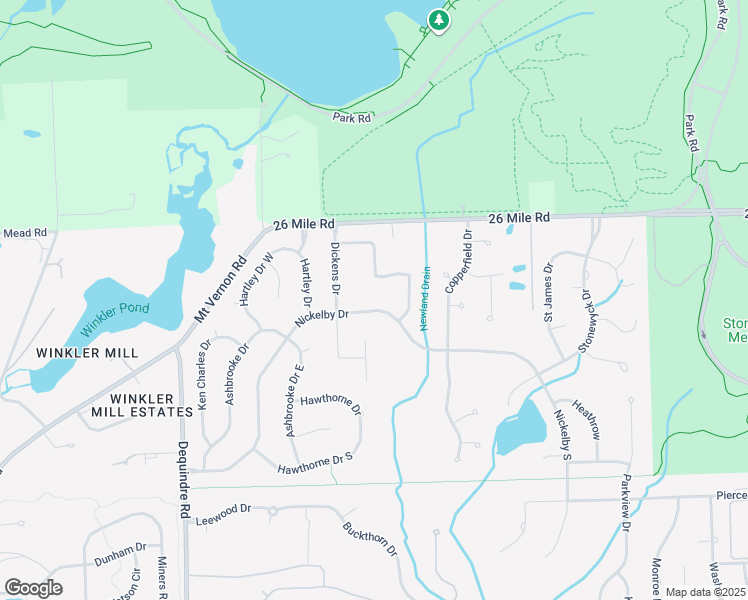 map of restaurants, bars, coffee shops, grocery stores, and more near 2782 Nickelby Drive in Macomb County