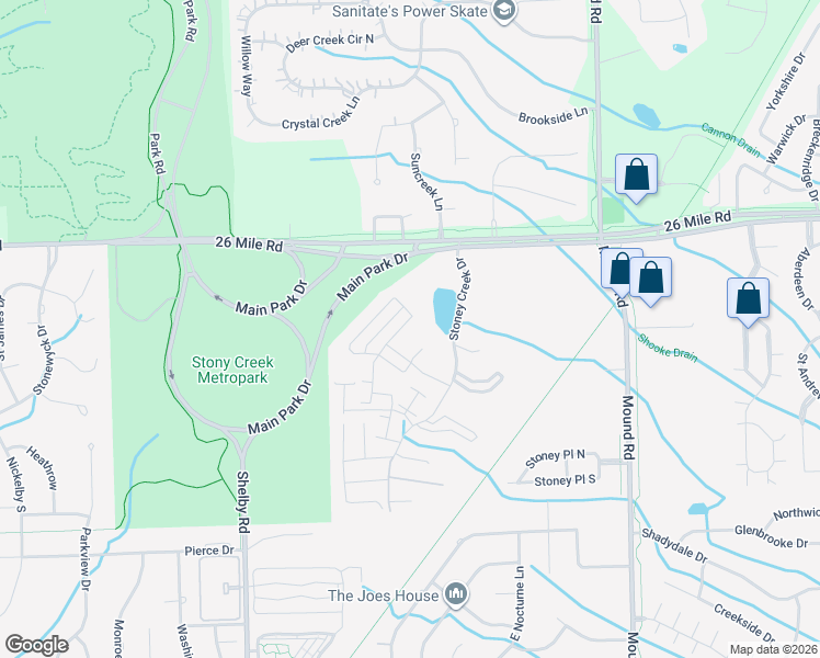 map of restaurants, bars, coffee shops, grocery stores, and more near 56764 Longhorn Drive in Macomb County