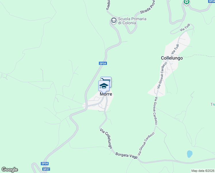 map of restaurants, bars, coffee shops, grocery stores, and more near 30 Via delle Mura in Morre