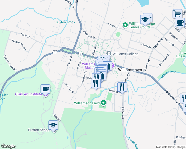 map of restaurants, bars, coffee shops, grocery stores, and more near 15 Morley Drive in Williamstown