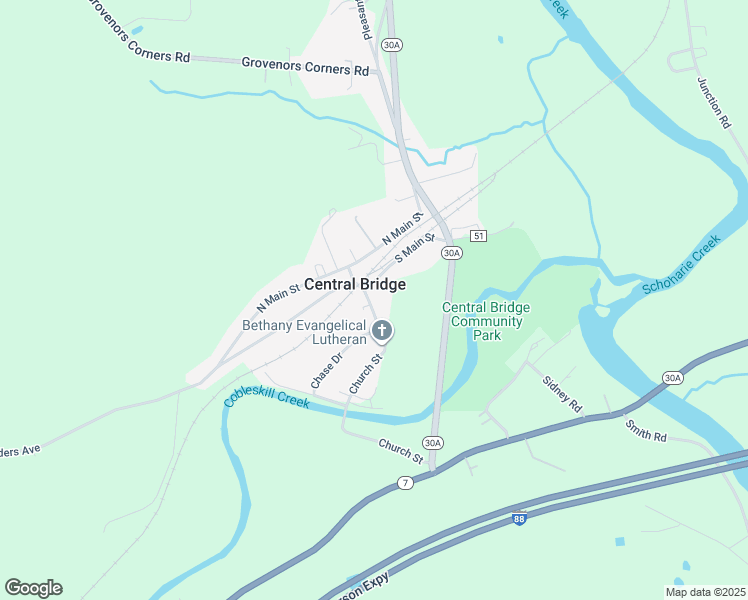 map of restaurants, bars, coffee shops, grocery stores, and more near in Central Bridge