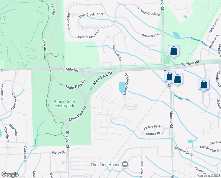 map of restaurants, bars, coffee shops, grocery stores, and more near 56764 Longhorn Drive in Macomb County
