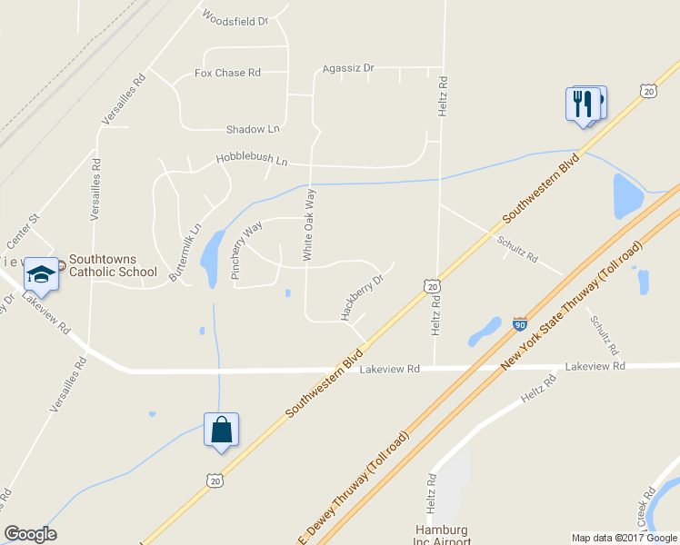 map of restaurants, bars, coffee shops, grocery stores, and more near 2326 Winterberry Drive in Lake View