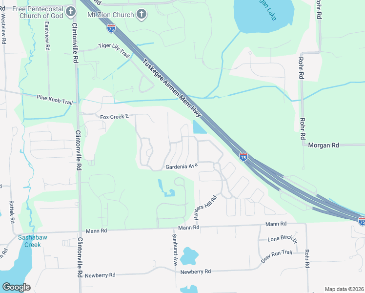 map of restaurants, bars, coffee shops, grocery stores, and more near Mountain Ash Drive in Oakland County
