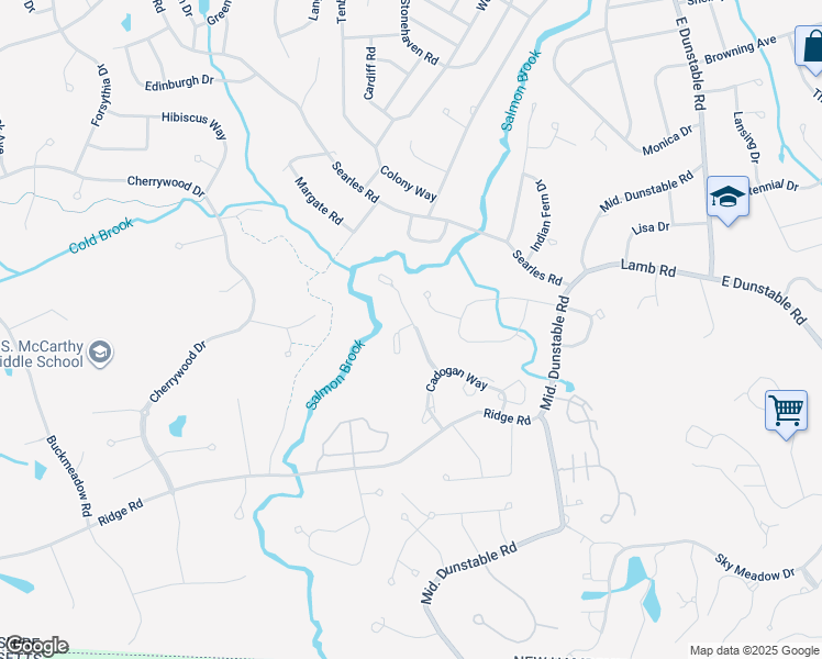 map of restaurants, bars, coffee shops, grocery stores, and more near 30 Barrington Avenue in Nashua