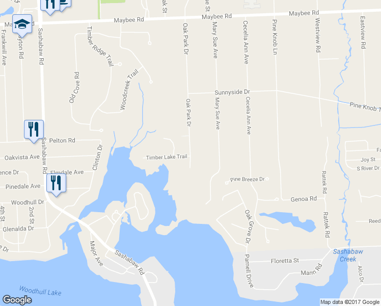 map of restaurants, bars, coffee shops, grocery stores, and more near 4916 Oak Park Drive in Clarkston