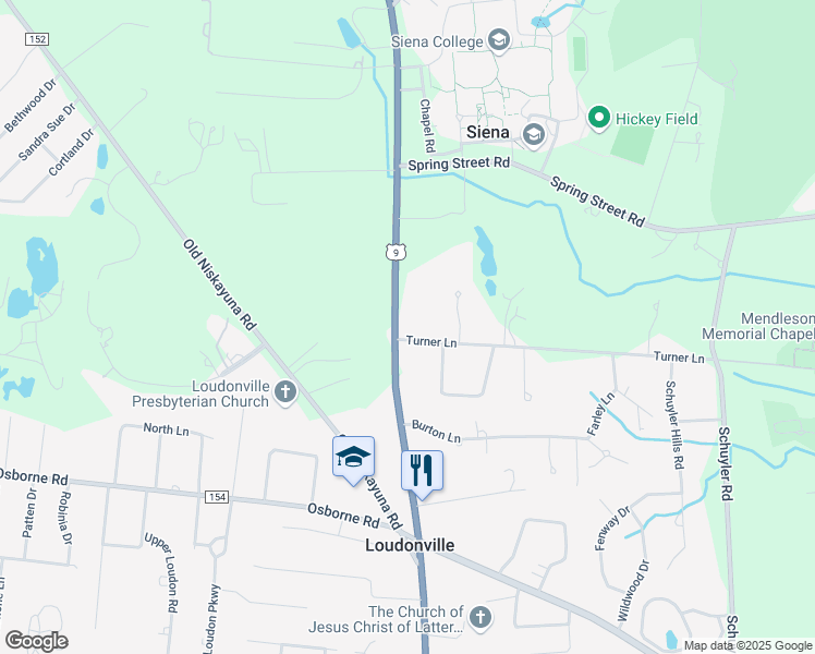map of restaurants, bars, coffee shops, grocery stores, and more near 475 Loudon Road in Albany
