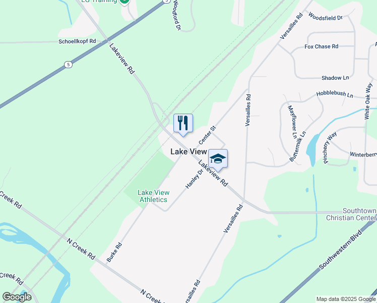 map of restaurants, bars, coffee shops, grocery stores, and more near in Lake View