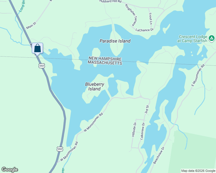 map of restaurants, bars, coffee shops, grocery stores, and more near 6 Island Road in Winchendon