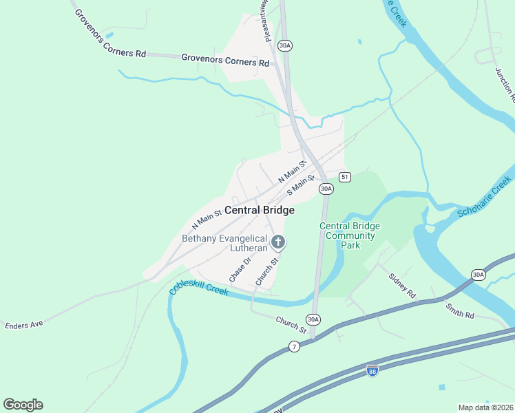 map of restaurants, bars, coffee shops, grocery stores, and more near 5 Enders Avenue in Central Bridge