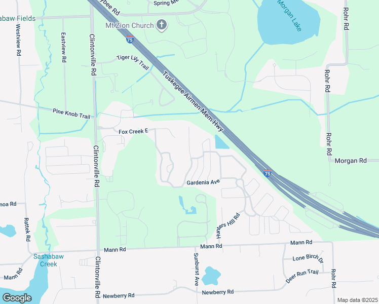 map of restaurants, bars, coffee shops, grocery stores, and more near White Clover Lane in Independence charter Township
