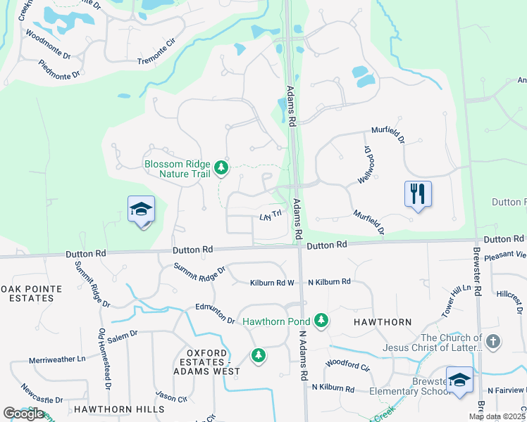 map of restaurants, bars, coffee shops, grocery stores, and more near 3145 Lily Trail in Oakland charter Township