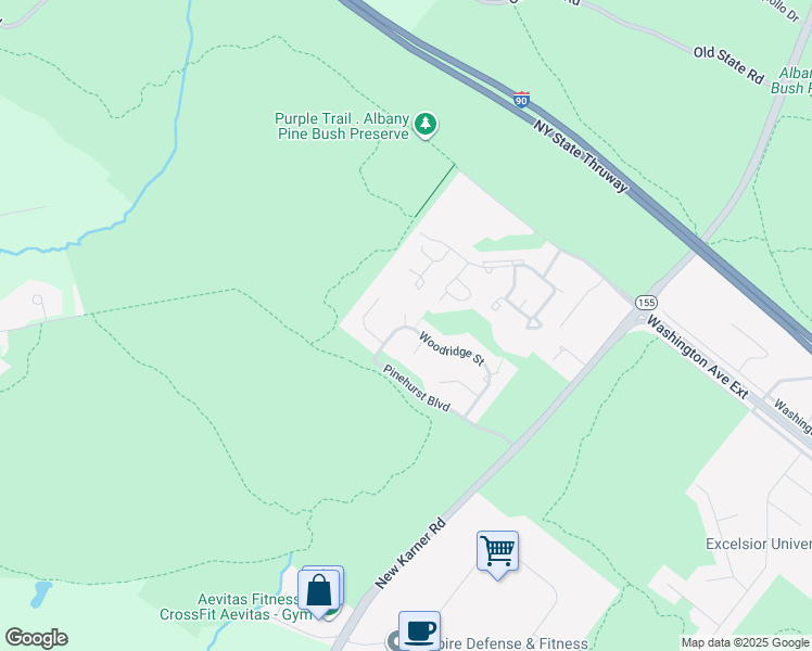 map of restaurants, bars, coffee shops, grocery stores, and more near Aspen Court in Albany