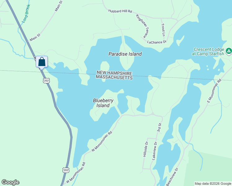 map of restaurants, bars, coffee shops, grocery stores, and more near 65 Island Road in Winchendon