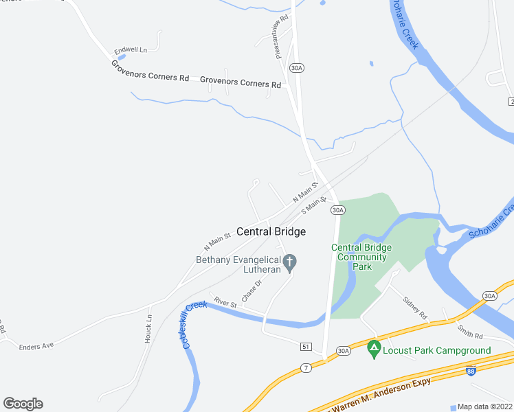 map of restaurants, bars, coffee shops, grocery stores, and more near 109 Kashmir Lane in Central Bridge