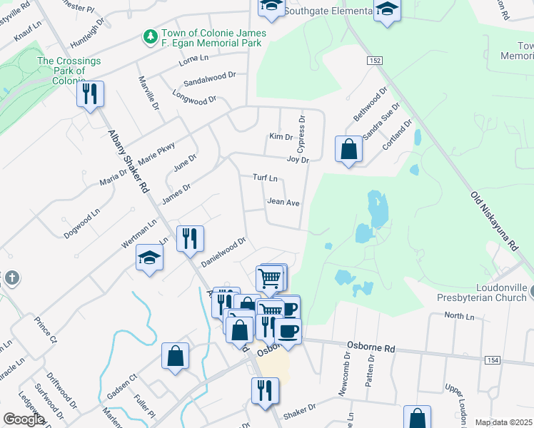 map of restaurants, bars, coffee shops, grocery stores, and more near in Albany