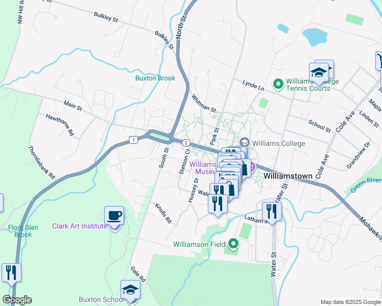 map of restaurants, bars, coffee shops, grocery stores, and more near 995 Main Street in Williamstown