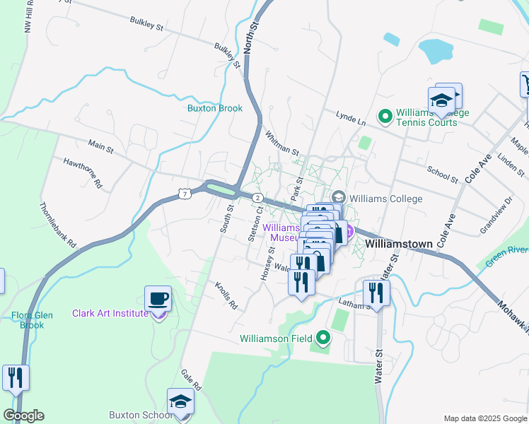 map of restaurants, bars, coffee shops, grocery stores, and more near 995 Main Street in Williamstown