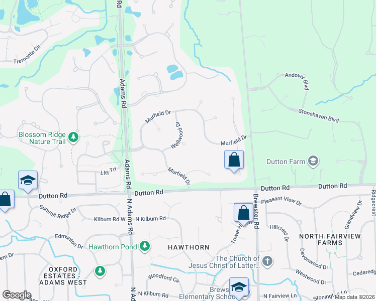 map of restaurants, bars, coffee shops, grocery stores, and more near 5843 Wellwood Drive in Rochester