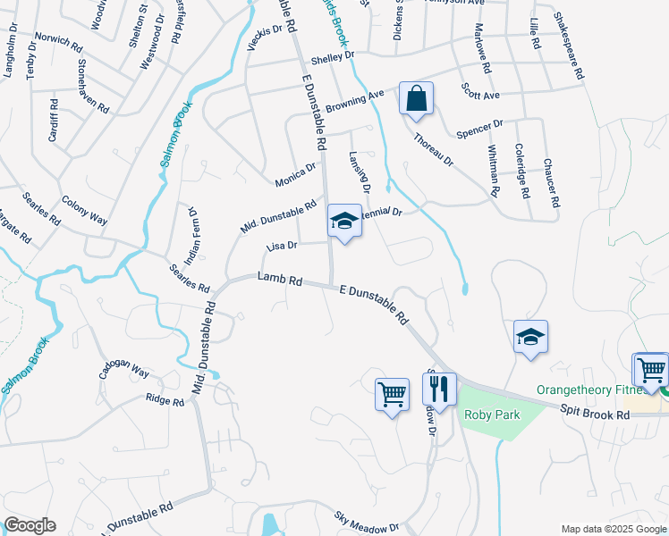 map of restaurants, bars, coffee shops, grocery stores, and more near 296 East Dunstable Road in Nashua