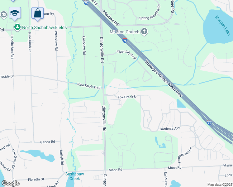 map of restaurants, bars, coffee shops, grocery stores, and more near 4800 Clintonville Road in Clarkston