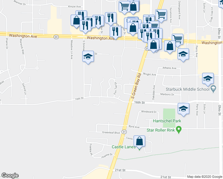 map of restaurants, bars, coffee shops, grocery stores, and more near 1414 Fox Tail Drive in Mount Pleasant