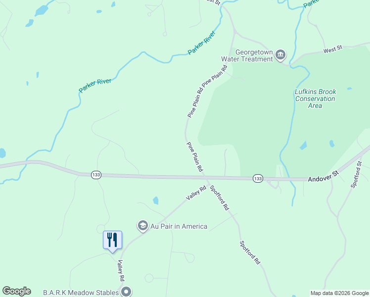 map of restaurants, bars, coffee shops, grocery stores, and more near 18 Pine Plain Road in Boxford