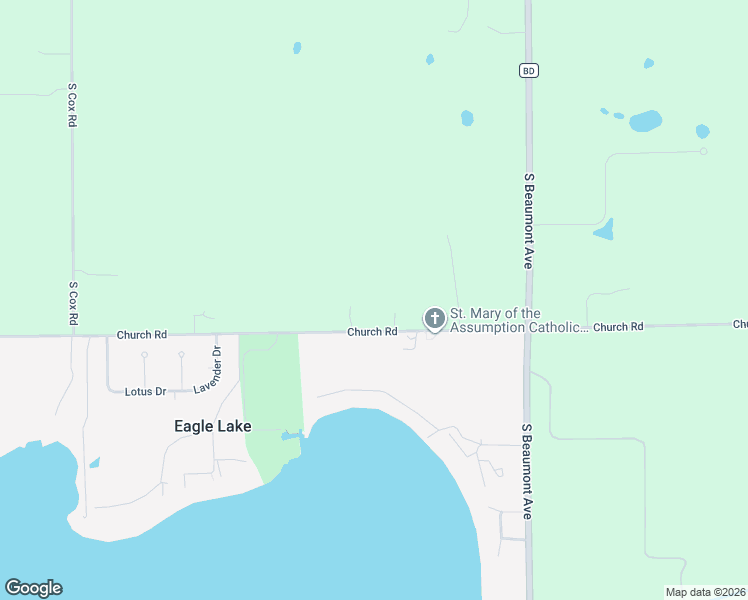 map of restaurants, bars, coffee shops, grocery stores, and more near 23414 Church Road in Kansasville