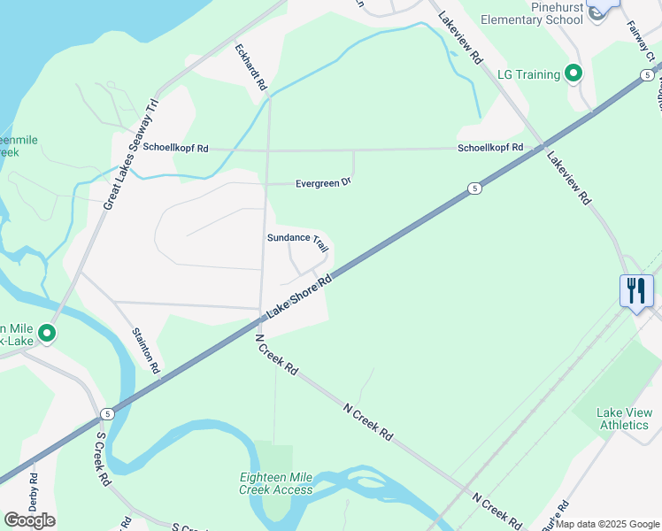 map of restaurants, bars, coffee shops, grocery stores, and more near 1562 Sundance Trail in Lake View