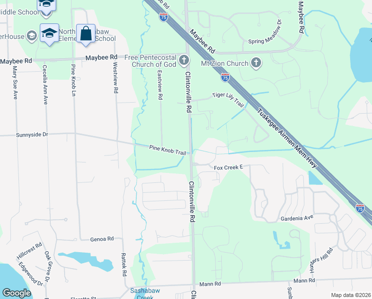 map of restaurants, bars, coffee shops, grocery stores, and more near 5025 Clintonville Pines Drive in Clarkston
