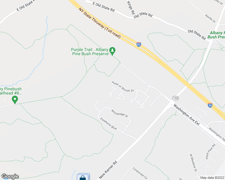 map of restaurants, bars, coffee shops, grocery stores, and more near 55 Georgetown Court in Albany