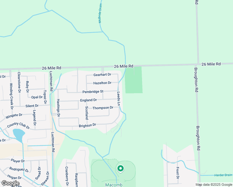 map of restaurants, bars, coffee shops, grocery stores, and more near 19262 Pembridge Street in Macomb